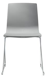 Scab design sedia alice con struttura a slitta cromo con seduta in tecnopolimero, colore grigio chiaro