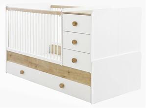 Lettino trasformabile 4 pz. babynatura con cassetto letto, aggiungi optional versione base