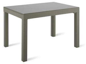 Tavolo executive allungabile fino a 350 cm, gambe in metallo e piano in vetro temperato, disponibile in due finiture, colore grigio scuro