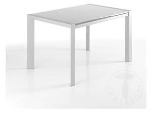 Tavolo allungabile valla con struttura in metallo e piano in vetro disponibile in tre diverse finiture, colore bianco