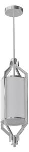 Open Design OR85853 - Lampada a sospensione ZUNDO su asta 1xE27/15W/230V cromo opaco/bianco