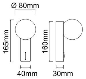 Open Design OR85556 - Applique da bagno BOLETTA 1xG9/8W/230V IP44 nero