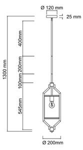 Open Design OR85853 - Lampada a sospensione ZUNDO su asta 1xE27/15W/230V cromo opaco/bianco