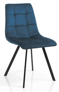 Tomasucci toffee sedia di design rivestita in tessuto effetto velluto in diversi colori, colore blu