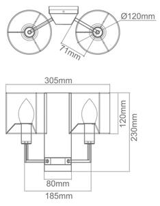Open Design OR81497 - Applique CASA 2xE14/12W/230V cromo lucido/crema