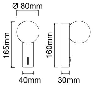 Open Design OR85556 - Applique da bagno BOLETTA 1xG9/8W/230V IP44 nero