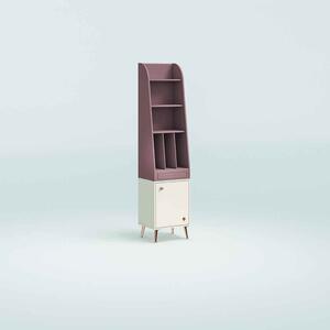 Libreria elegance in laminato bianco e rosa adatta alla camera di una bambina