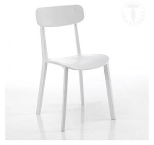 Tomasucci stoccolma sedia vintage per interni ed esterni, colore bianco