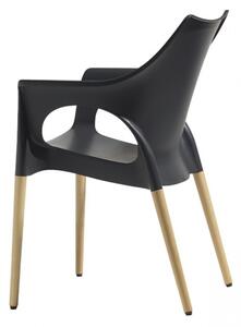 Scab design sedia natural ola realizzata con gambe in faggio naturale e scocca in tecnopolimero, colore nero