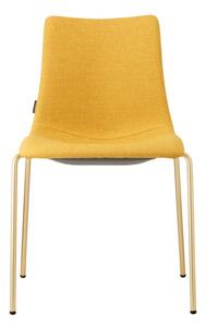 Scab design zebra pop sedia moderna con struttura in acciaio effetto ottone, colore giallo, finiture ottone