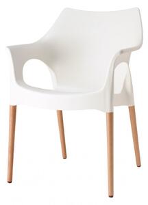 Scab design sedia natural ola realizzata con gambe in faggio naturale e scocca in tecnopolimero, colore bianco