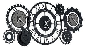 Orologio da parete fuso meccano di arti e mestieri realizzato in metallo disponibile in tre diverse finiture, finiture nero e fango