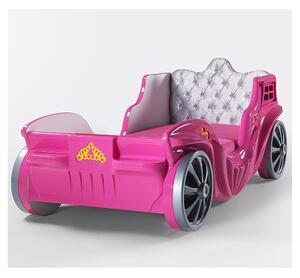 Auto letto principessa 90x190 in abs disponibile nel colore rosa