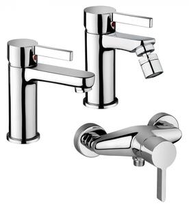 ABBRACCI PIRALLA - Set miscelatori bagno lavabo, bidet ed esterno doccia Cromo