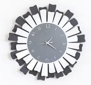 Orologio lux di arti e mestieri tagliato a laser made in italy, finiture ardesia-bianco