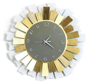 Orologio lux di arti e mestieri tagliato a laser made in italy, finiture bianco e oro