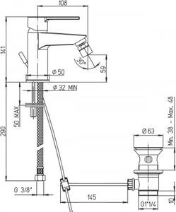 Set miscelatori bagno lavabo, bidet ed esterno vasca marca Piralla Mod. Baci