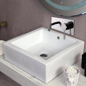 MINIMAL - Lavabo da appoggio in ceramica cm 46 x 46 x H 15