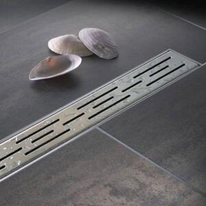 LINEA - Canalina di scarico doccia a pavimento con griglia in acciaio inox Cm 60 x 7