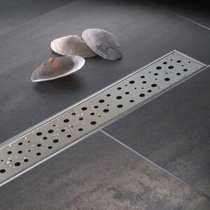 GOCCIA - Canalina di scarico doccia a pavimento con griglia in acciaio inox Cm 60 x 7