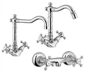 LIBERTY OIOLI - Set miscelatori bagno lavabo, bidet ed esterno doccia Cromo