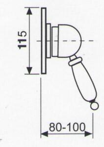 Set miscelatori bagno lavabo, bidet ed incasso doccia marca Oioli Mod. Retrò