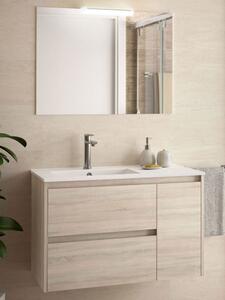 Mobile bagno moderno sospeso cm 85 in legno Noja Caledonia Completa