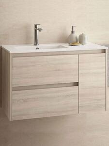 Mobile bagno moderno sospeso cm 85 in legno Noja Caledonia Mobile con Lavabo