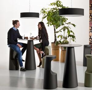 Plust fura table tavolino da esterno in polietilene disponibile con piano rotondo, finiture nero, piano nero