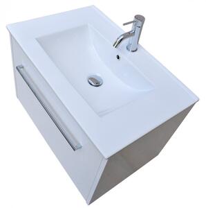 HAWAII - Mobile bagno sospeso a un cestone cm 70 Bianco lucido Mobile con Lavabo