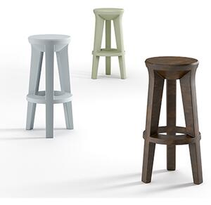 Plust frozen stool sgabello per esterni in polietilene disponibile con 3 o 4 gambe, finiture nero, struttura 3 gambe