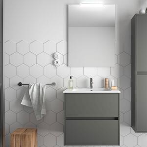 NOJA - Mobile bagno sospeso moderno cm 70 Grigio Opaco Completa