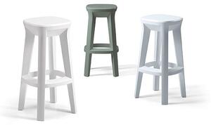 Plust frozen stool sgabello per esterni in polietilene disponibile con 3 o 4 gambe, finiture bianco, struttura 4 gambe