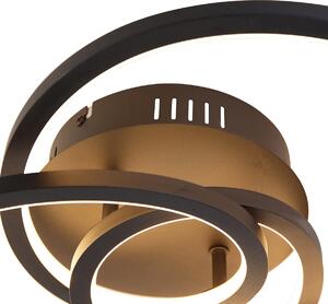 Lampada da soffitto nera 45 cm con LED 3 gradini dimmerabile - Rowin