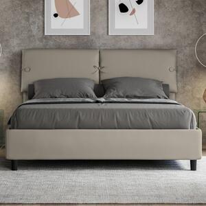 Letto matrimoniale sleeper di itamoby realizzato in italia con contenitore, colore tortora