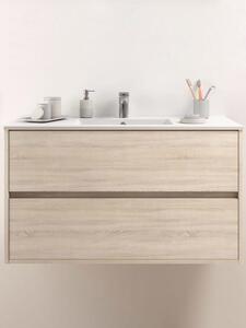 Mobile bagno sospeso cm 100 design moderno in legno Noja Caledonia Mobile con Lavabo