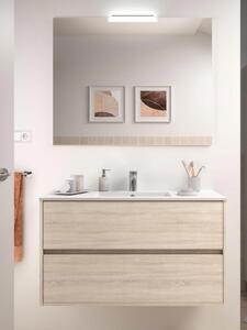 Mobile bagno sospeso cm 100 design moderno in legno Noja Caledonia Completa