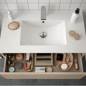 Mobile bagno sospeso cm 100 design moderno in legno Noja Caledonia Completa