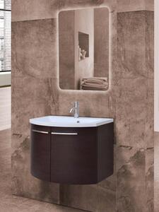 POKER - Mobile bagno sospeso curvo cm 70 Wenge