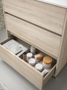 Mobile bagno moderno in legno cm 80 Arenys rovere Caledonia Mobile con Lavabo