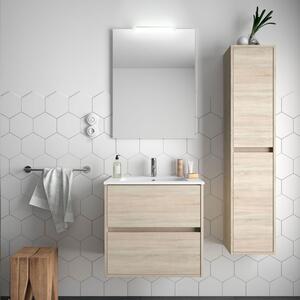 NOJA - Mobile sospeso con lavabo specchio e colonna cm 70 Caledonia