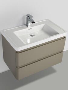 Mobile bagno sospeso cm 80 MEG Taupe Opaco Mobile con Lavabo