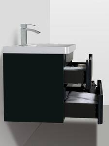 Mobile bagno sospeso cm 80 MEG Graphite Lucido Mobile con Lavabo