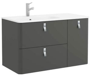 Mobile bagno moderno sospeso cm 90 Uniiq Antracite opaco Mobile con Lavabo