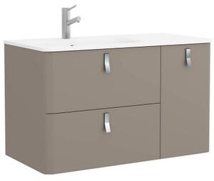 Mobile bagno sospeso design moderno cm 90 Uniiq Taupe opaco. Mobile con Lavabo