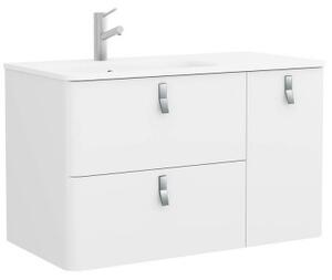 Mobile bagno design moderno sospeso cm 90 Uniiq Bianco opaco. Mobile con Lavabo