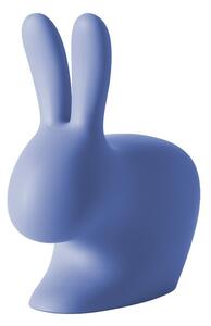 Qeeboo rabbit chair sedia di design a orma di coniglio realizzata in polietilene, colore azzurro