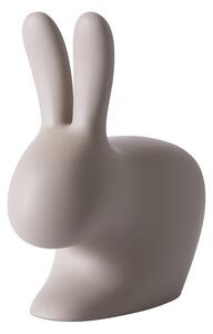 Qeeboo rabbit chair sedia di design a orma di coniglio realizzata in polietilene, colore grigio