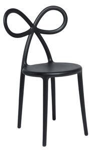 Qeeboo ribbon chair sedia realizzata in polipropilene, colore nero