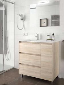 Mobile bagno moderno in legno cm 85 Arenys Rovere Caledonia Completa